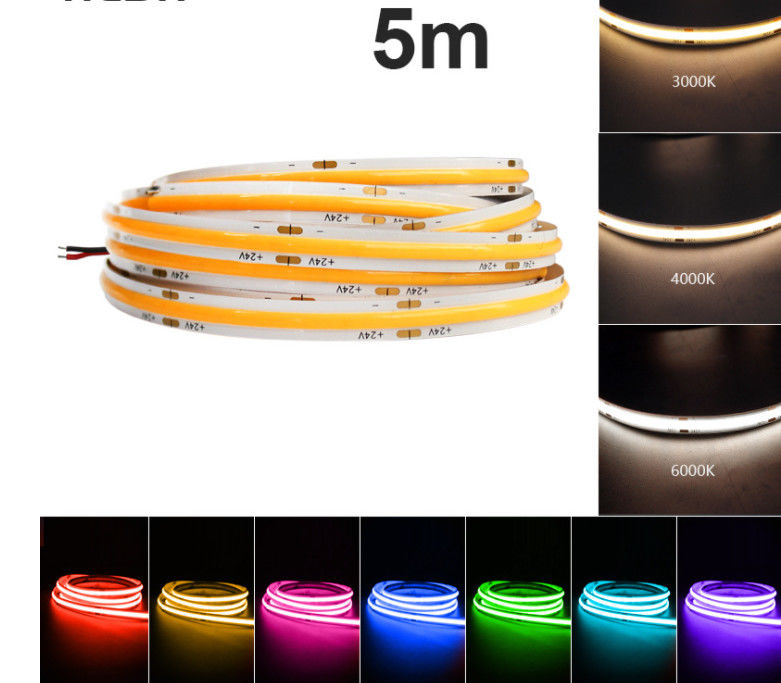 Colore astuto che cambia 24V la striscia 10mm 2700K-6500K impermeabile della PANNOCCHIA RGBW LED
