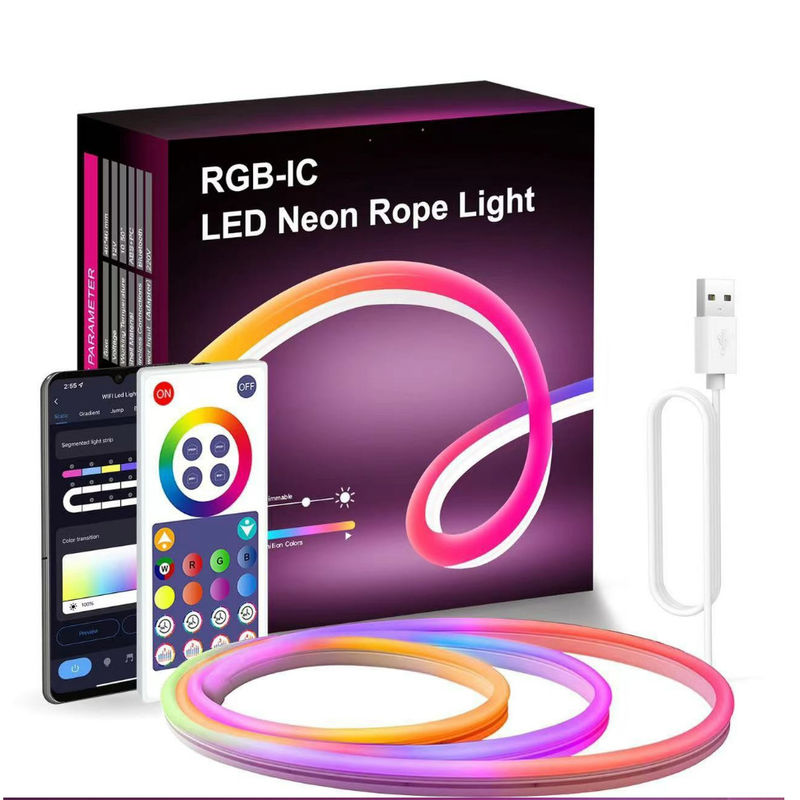 Decorazione domestica all'aperto dell'interno al neon 12V di Antivari della luce di striscia del silicone del mostro 5m Smart